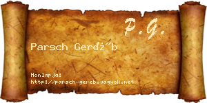 Parsch Geréb névjegykártya